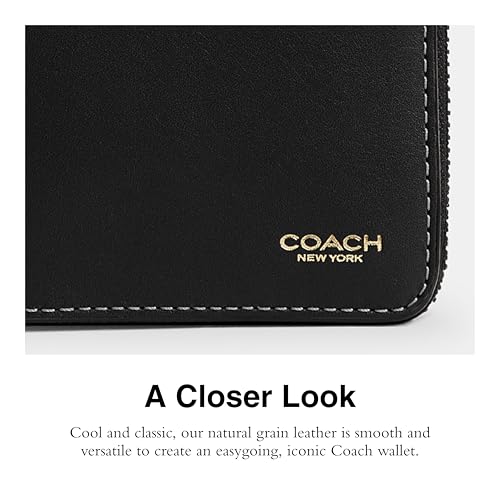 Coach Men's Zip Around Coin Wallet, Black, One Size4