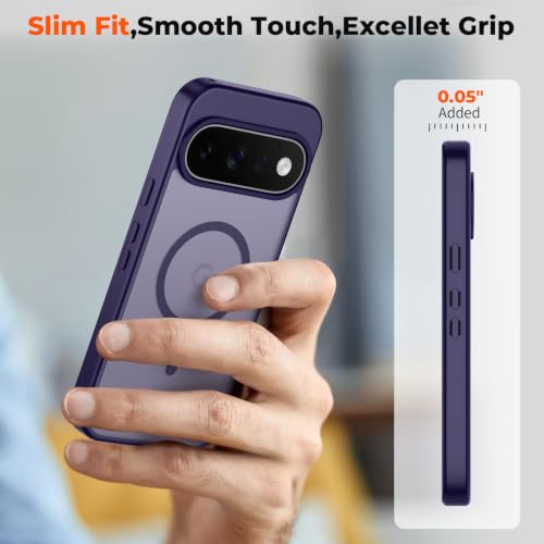 Image of SUPFINE Magnetic for Google Pixel 11 Pro XL Case - Dark Purple | With Screen Protector,Translucent Matte,Built-in Magnets,Military Grade Drop Protection,Shockproof Phone Cover