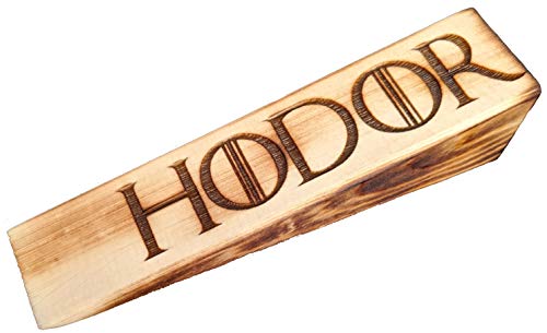 Hodor Door Stop | Doorstop | Burned Wood Finish, Forged in fire Made to Hold The Door, Novelty Doorstop