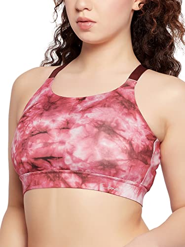 Image of Clovia Women's Polyester Impact Padded Printed Sports Bra With Removable Cups