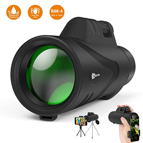 Monocular Telescope,12X50 High Power Waterproof- Shockproof HD Monocular for Adults BAK4 Prism