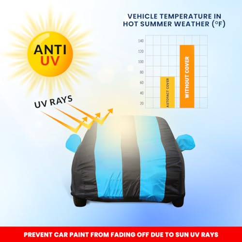 Image of Autofact Mahindra XUV 3xo Car Body Cover Triple-Stitched, Windproof with Buckle Belt, Elastic Hem, Uv Protection, Scratchproof & Dustproof, Soft Feather Fabric for All-Weather Protection(Teak Blue)