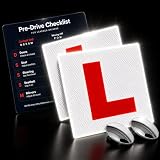 Vardian Reflective L Plates for Car, 2 Learner Plates, 2 Blind Spot Mirrors