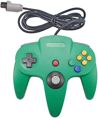 Joxde 1 Pack Upgraded Joystick Classic Wired Controller for N64 Gamepad Console (Green3)