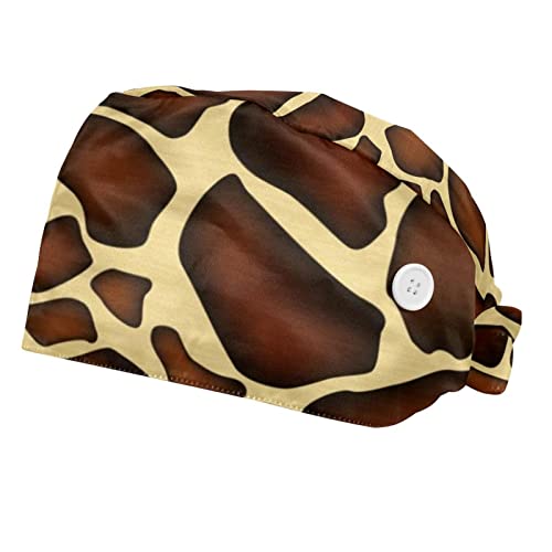 Couvre-chef unisexe motif girafe et chapeaux de travail réglables pour homme et femme