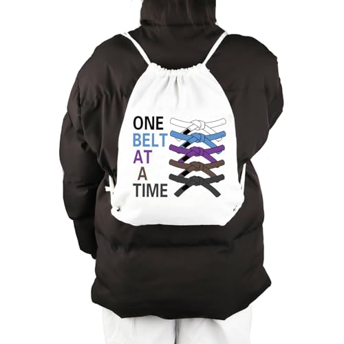 JYTAPP Martial Arts Drawstring Bag Jiu Jitsu Gifts One Belt At A Time Jiu Jitsu Training Bag Bjj Gifts For Jiu Jitsu Lovers4