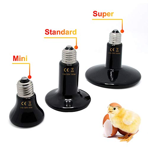 theBlueStone 1-Pack 50 Watt Mini Ceramic Reptile Heat Lamp Bulb E26 No-Light Infrared Heat Emitter for Terrarium Aquarium Amphibian Snake Chickens Brooder Birds Pets - Thumbnail 6