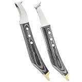 Premium Farrier Loop & Hoof Knife with Brass End – Professional Hoof Trimming Tool for Horses, Cows & Livestock, Stainless Steel Blade, Ergonomic Wood Handle (Black)