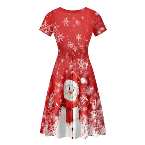Image of Biyejit Women's Summer Casual Short Sleeve T-Shirt Swing Dress Crew Neck Plus Size S-4XL