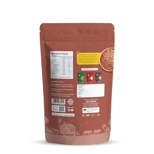 Image of Go Vegan Flax Seeds 250g - Fibre Rich Alsi Seeds, Raw Flax Seeds
