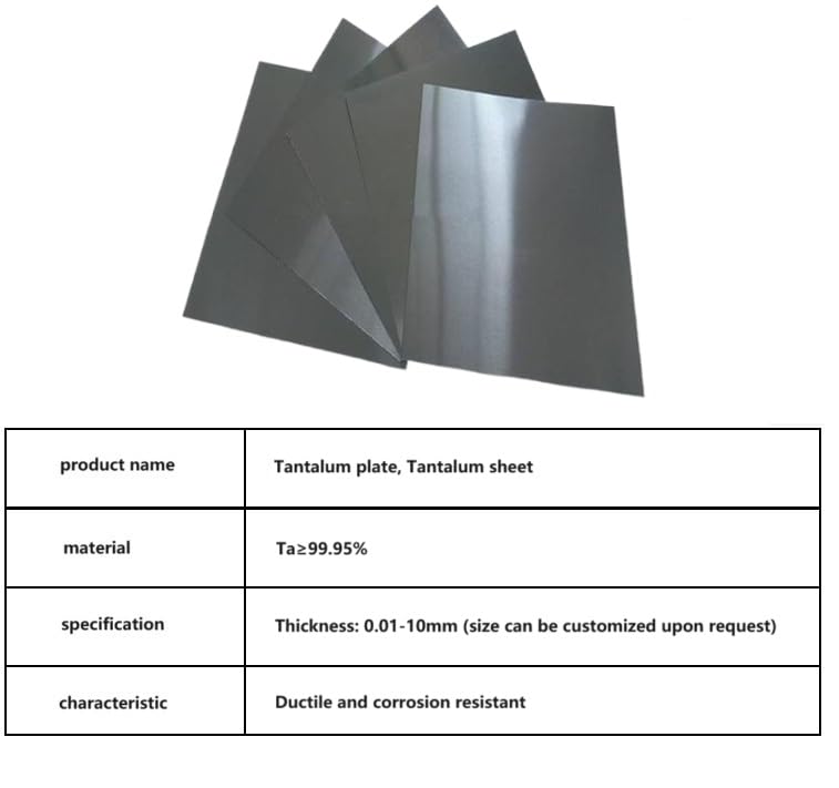 Image of Tantalum Plate,Tantalum Sheet,High Purity Metal Tantalum Ta 99.95%,can be Used for Experiments,Scientific Research.1pcs Size:0.5 * 100 * 100mm