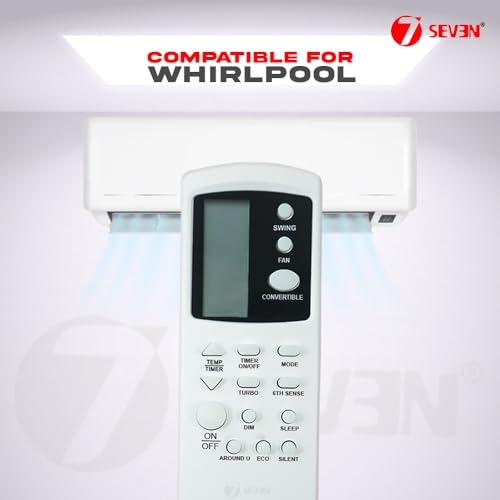 Image of 7SEVEN Compatible with Whirlpool AC Remote Control Model 210B Suitable for Split and Window 1 1.5 2 Ton Air Conditioner - Match Each Keys Exactly to Replicate Genuine Remote Function