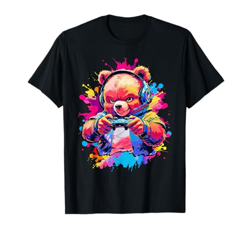 Ours Gamer Adolescent Cadeau Gamer Jeux vidéos Geek T-Shirt