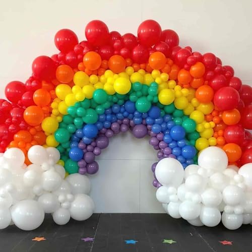 Image of PartyWoo Assorted Colors Rainbow Balloons 50pcs Multicolor Colorful 12 Inch