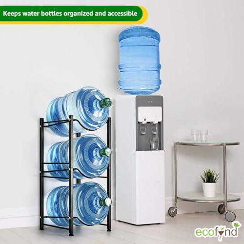 Image of ecofynd 3 Tier Water Dispenser Stand, Heavy Duty Water Cooler Storage Rack, 20 Litre Metal Bottle Holder for Home & Kitchen, Office, School, Hospitals, Restaurants