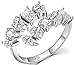 AMDXD FEDI Nuziali Argento Sterling, Anello Donna Pietre di Lusso Ad Anello Aperto Bianco Cubic Zirconia Anelli Donna Taglia 7