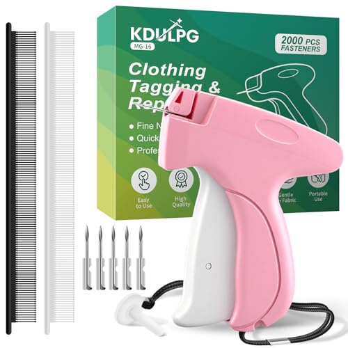 Stitch Gun For Clothes Kit Includes Quick Stitch Sewing Gun 6 Micro Needle 2000 Micro Fasteners(1000 Black & 1000 White) Clothing Stitch Gun Used For Quick Stitching And Fixing (pink)