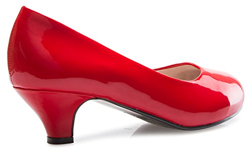 Image of Olivia K Women's Classic Closed Toe Kitten Heel Pumps | Dress, Work, Party Low Heeled