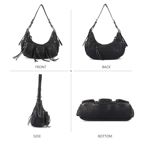 Image of Angel Kiss Hobo Bags Purse for Women Y2K Shoulder Bag Multi Pockets Designer Satchel Studded Handbags with Strap