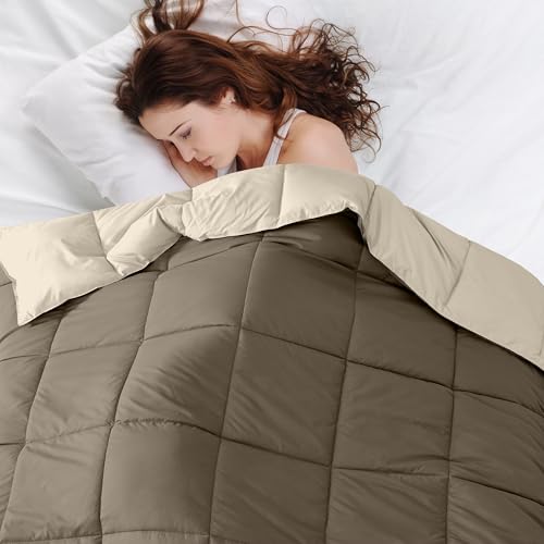 Image of Modern Threads Down Alternative Reversible Comforter Taupe /Champagne Queen