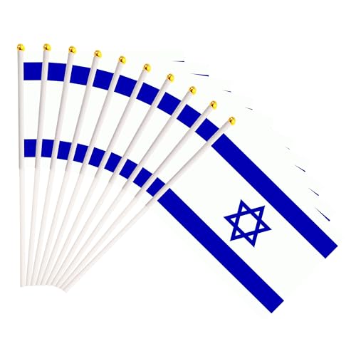 Drapeaux israéliens miniatures à main de 14x21cm pour animer vos fêtes et carnavals