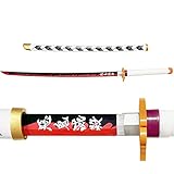 Kyojuro Rengoku Sword Toy Model, Flame Hashira 40in Katana Samurai Sword with Scabbard, Cosplay Props Anime Sword