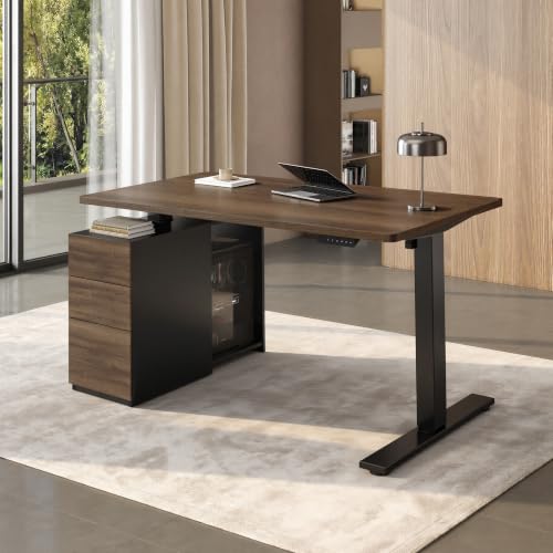 Image of FLEXISPOT EN2 55 inchx28 inch Standing Desk Bundle with Storage Cabinet