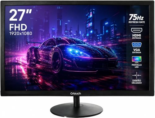 Q-Touch Monitor 27 Pulgadas Led Full HD Entradas HDMI VGA 75HZ