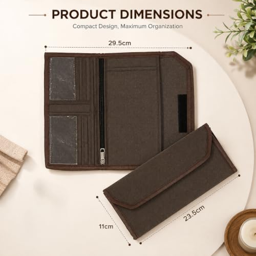 Image of Storite 1 Pack Two Wheeler /Car Document Holder (Brown-25.5 x 12 cm) | Vehicle Registration & Insurance Organizer with Sleek Design and Secure Storage Fits Driving Licence, RC Book, PUC