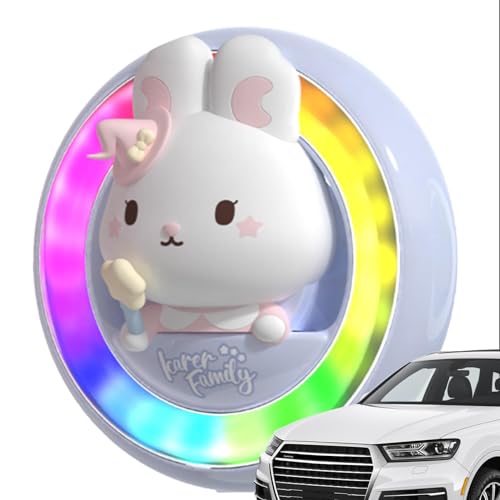 Generic 漫画の車の芳香剤ベント クリップ、車のエア ディフューザー クリップ | 詰め替え可能な漫画アロマディフューザー、音声起動ライトとアロマタブレット 3 個付き - ミニバン、SUV、トラック、RV用装飾自動車用アロマディフューザー