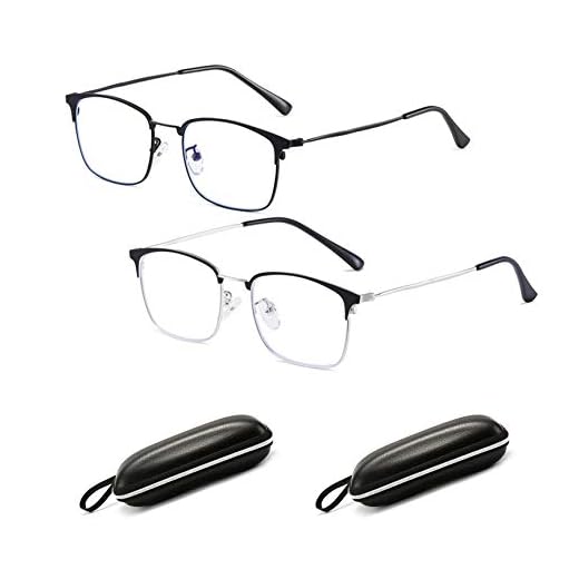 2020 högteknologiska genomträngande glasögon Cat Eye Blue Light Blocking Glasses 2Pack, Metal Half Rim Cat Eye Glasses with Glasses Case, Kan demonteras Byt närsynthet (Svart + Silver)
