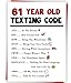 Amorista 61st Birthday Card Gifts for Women Men Him Her, Funny 61 Year Old Texting Code Card, Unique Humorous 61st Birthday Party Decoration for Mom Dad Friend Family