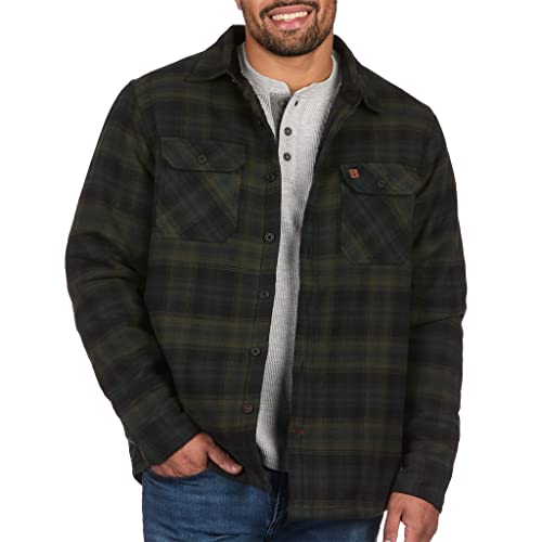 Coleman Sherpa Lined Yukon Flannel Shirt Jackets with Corduroy Trim Red/Charcoal Large
