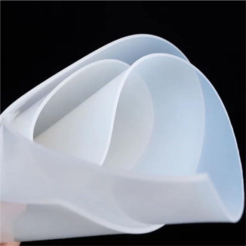 Lámina Silicona Translúcida Blanca 1/2/3mm | Almohadilla protectora de goma suave de 100/200 mm de ancho(200x200x2MM)