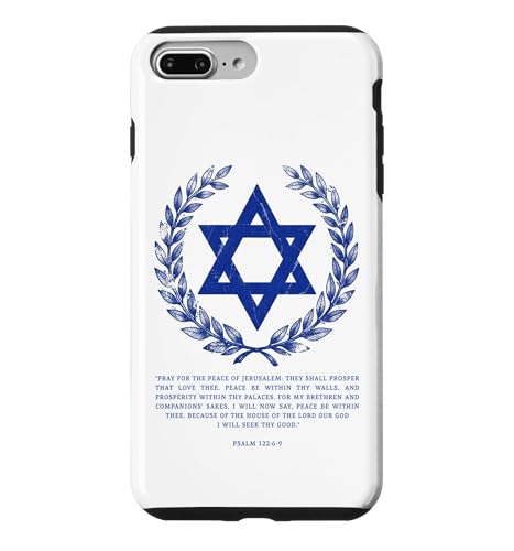 Psalms 122:6-9 Elegant Star of David Israel Bible Verse �X�}�z�P�[�X iPhone 7 Plus/8 Plus �p