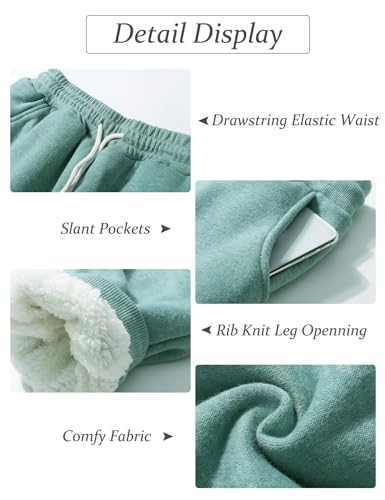 Flygo Women's Winter Warm Fleece Joggers Pants Sherpa Lined Athletic Active Sweatpants