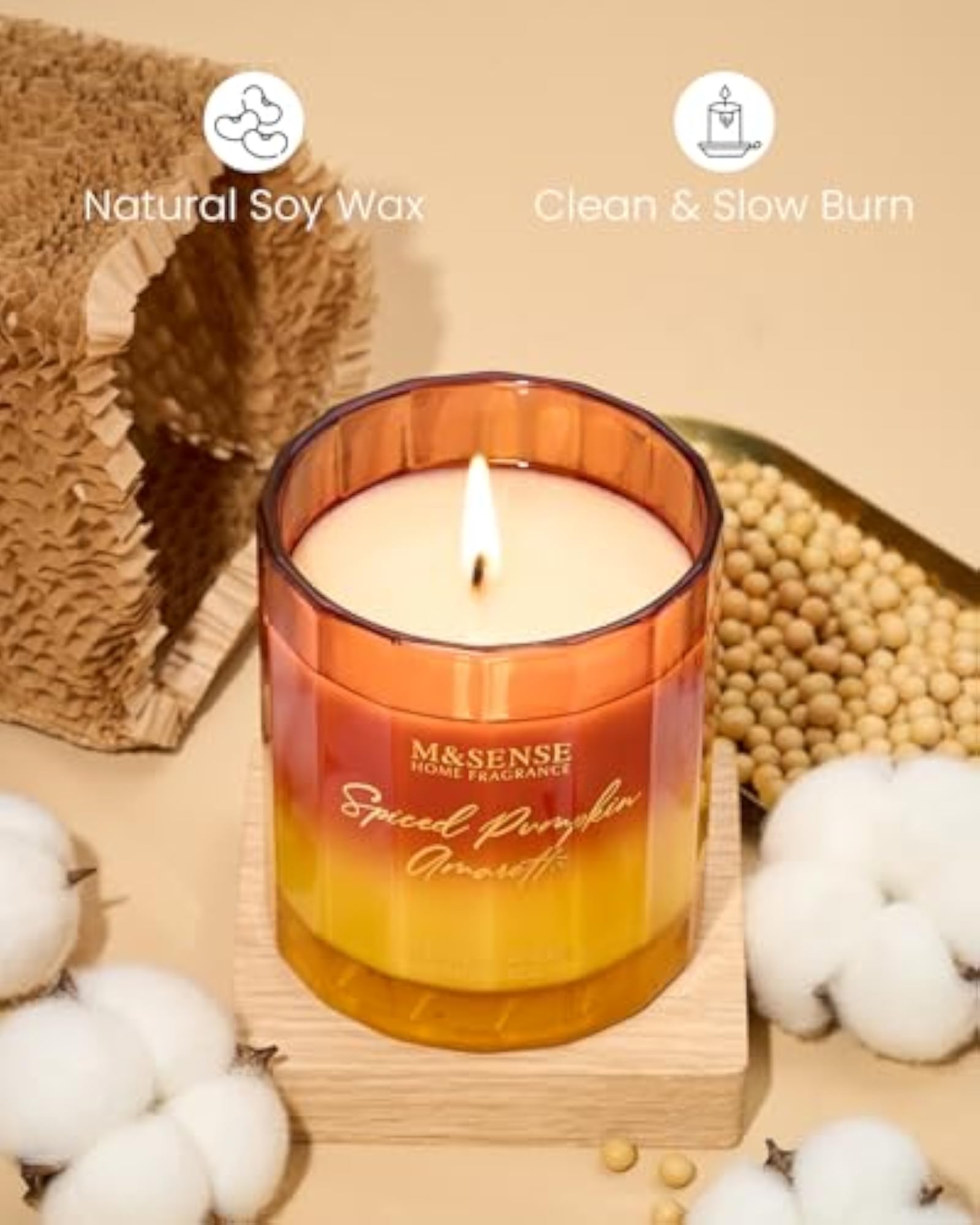 Spiced Pumpkin Soy Scented Candles, Unique Luxury Gift