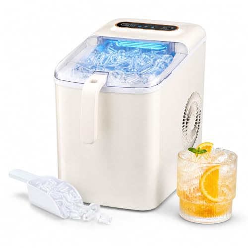 Image of Ice Maker Countertop, Portable Ice Machine with 2 Sizes Bullet Ice, 9 Cubes Ready in 6 Mins, 33lbs /24H, Self-Cleaning Ice Machine with Basket & Scoop for Home Kitchen Office