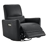 CHITA Power Recliner Swivel Glider, Upholstered Faux Leather Living Room Reclining Sofa Chair with L