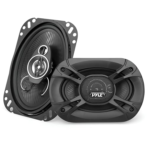 Pyle 3-Way Universal Car Stereo Speakers - 300W 4" x 6" Triaxial Loud Pro Audio Car Speaker Universal OEM Quick Replacement Component Speaker Vehicle Door/Side Panel Mount Compatible - (Pair) by Pyle - Used condition - CA$27.97