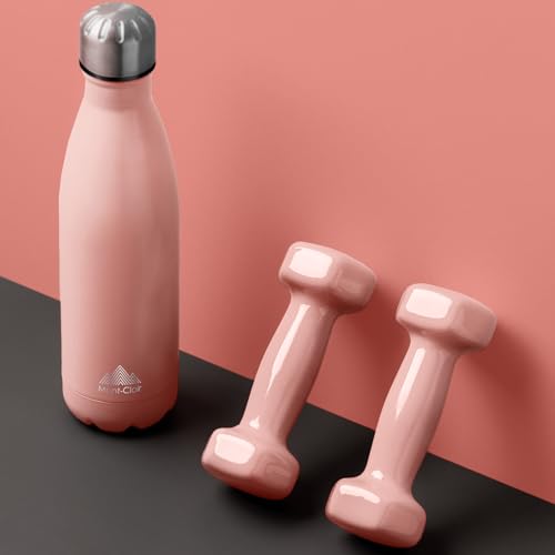 Image of Mont-Clair Stainless Steel Water Bottle, Vacuum insulated - BPA Free, 12h Hot & 24h Cold Drinks, Metal Water Bottle 34 oz Leakproof, Ideal for Adult, Kids, Running - Mellow Rose