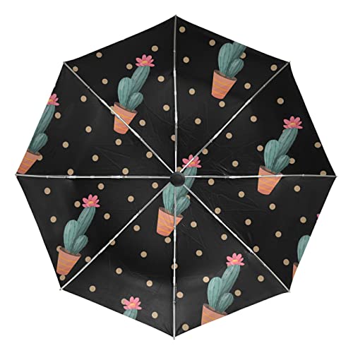 Parapluie automatique cactus Vnurnrn pliant et coupe-vent pour femme