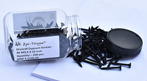Image of Drywall Gypsum Black Screw Sharp Point Size #6 M3.5 X 32mm (Pack of 200 Pcs)