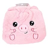 HAWILLOSCH Kuschelige Plüsch Wärmeflasche mit Abdeckung Tragbarer Handwärmer für Kalte Wintertage Niedliches Cartoon Design für Unterwegs