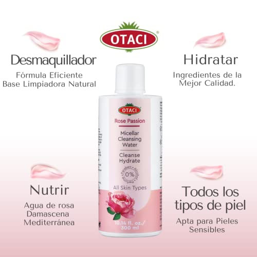 Otaci Rose Passion Micellar Cleansing Water, Face Cleansing Makeup Skin Remover Wash Rosewater Hydrating Moisturizer #TOP1