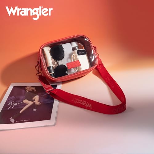 Image of Wrangler Clear Bag for Stadium Events Crossbody Purse for Concerts, Sports | Stadium Approved Clear Bag for Sports,Concerts|See Through Bag|0.4mm Thickened PVC|Waterproof|Lightweight