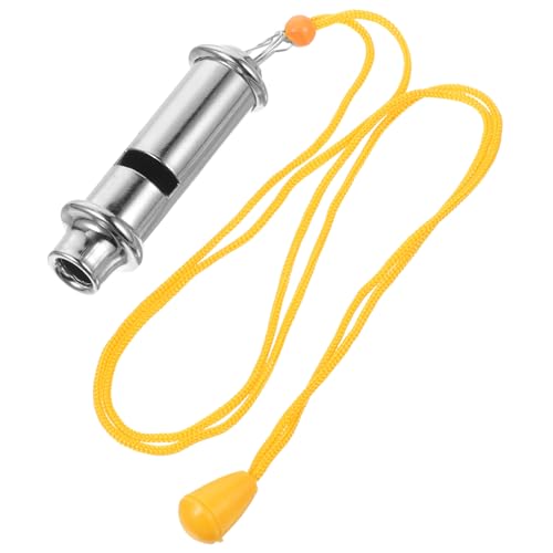 KICHOUSE Stainless Steel Emergency Whistle with Lanyard Durable High Frequency Camping Whistle for Outdoor Rescue Training and Travel Activities Multi Purpose Metal Whistle