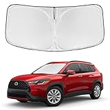 for Toyota Corolla Cross 2022-2025 2026 Windshield Sun Shade - 4 Layers Car Sunshades for Front Windows Shade Cover Custom Fit Corolla Cross Sun Visor 250T Retractable Blocks UV Rays Car Accessories