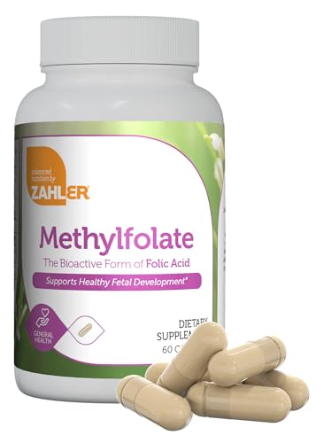 Zahler Methylfolate - Supports Healthy Fetal Development and Genetic Health - Methylated Folic Acid from 1000 mcg DFE L-Methylfolate - Kosher Non GMO Methyl Folate Supplement for Women (60 Capsules) Zahler Methylfolate - Supports Healthy Fetal Development and Genetic Health - Methylated Folic Acid from 1000 mcg DFE L-Methylfolate - Kosher Non GMO Methyl Folate Supplement for Women (60 Capsules)