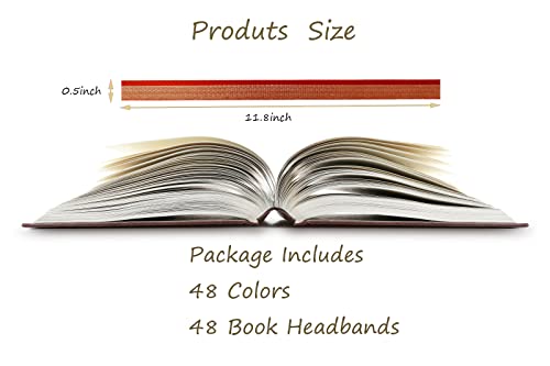Dnqawv 48 Pcs Book Binding Headbands Endbands Cotton Book Headband Book Binding Set For Beginners Bookbinding Book Decoration,48 Colors #TOP1